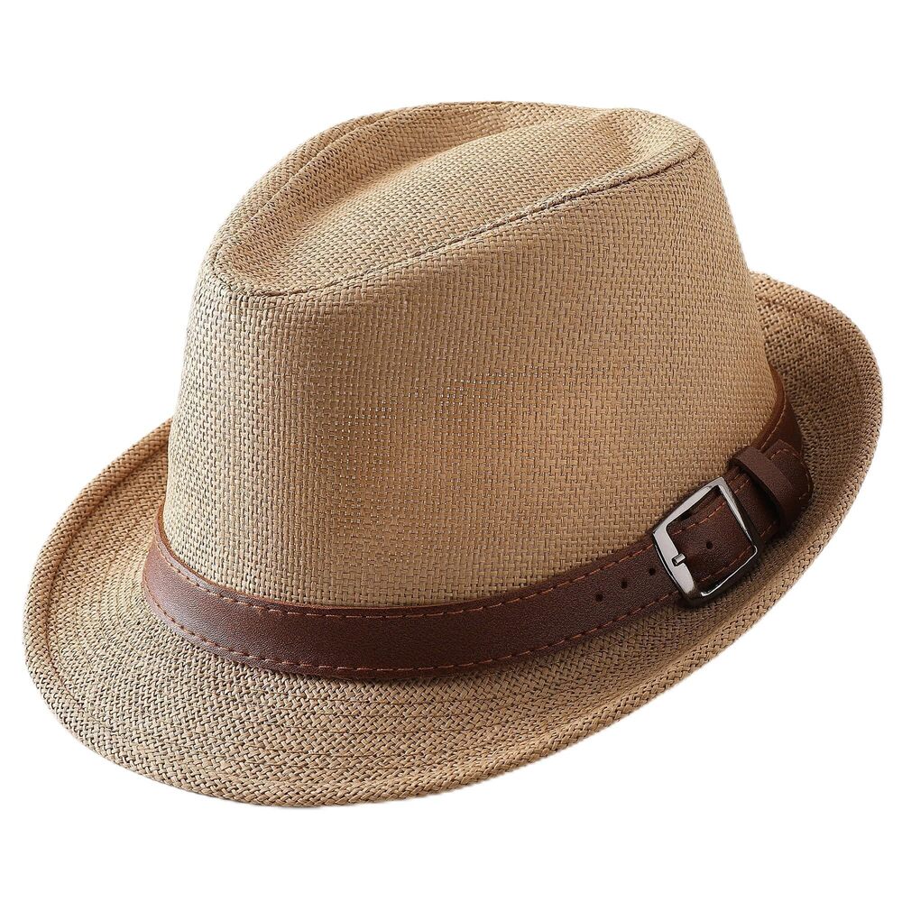 3065 Straw Trilby Fedora Hat -1920s Felt Panama Hat Short Brim Summer Cap